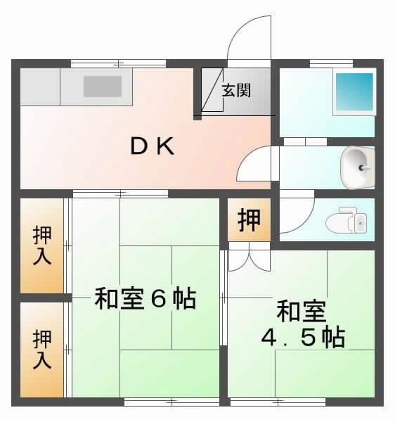 摂津市正雀本町}の賃貸物件間取画像