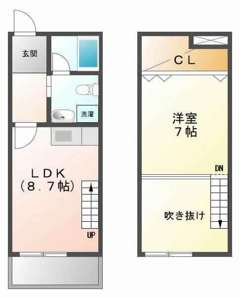 摂津市正雀}の賃貸物件間取画像