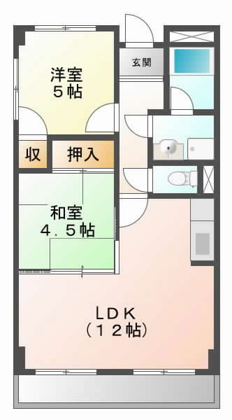 摂津市千里丘}の賃貸物件間取画像