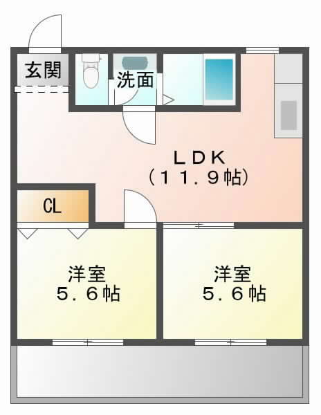 摂津市東別府}の賃貸物件間取画像