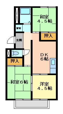 ＪＲ東海道本線（近畿）岸辺の賃貸物件間取画像