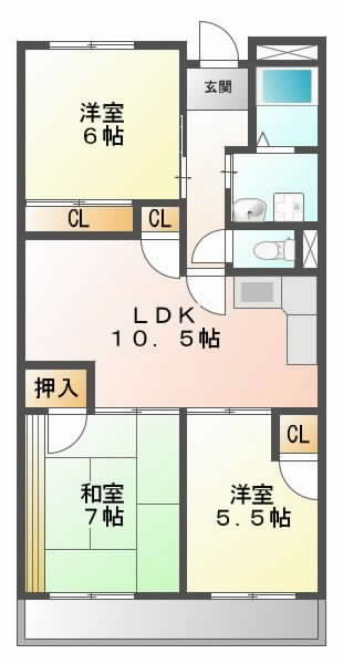 摂津市三島}の賃貸物件間取画像