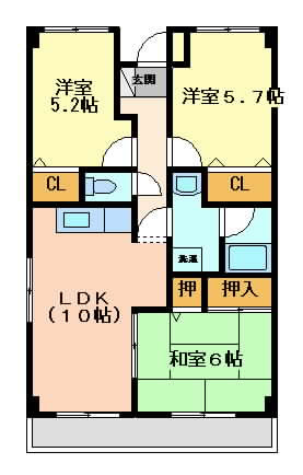 摂津市別府}の賃貸物件間取画像