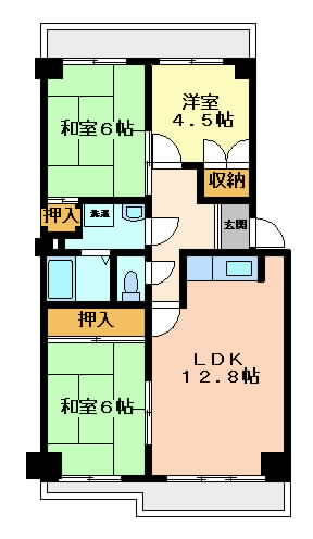 摂津市千里丘}の賃貸物件間取画像