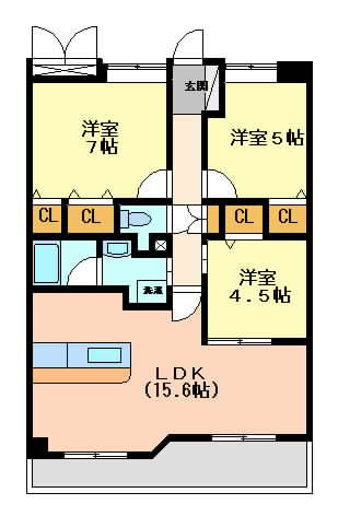 摂津市東正雀}の賃貸物件間取画像