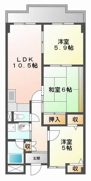 摂津市庄屋}の賃貸物件間取画像