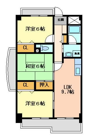 摂津市庄屋}の賃貸物件間取画像