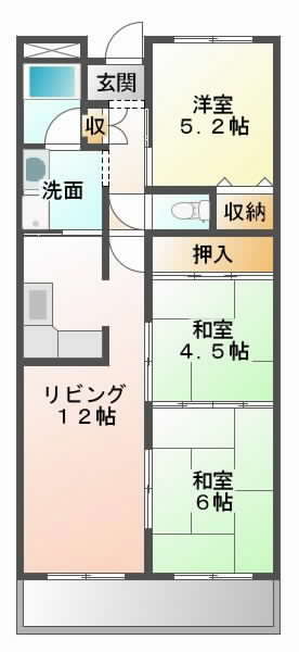 摂津市千里丘}の賃貸物件間取画像