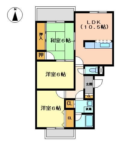 摂津市東正雀}の賃貸物件間取画像