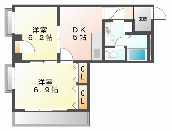 阪急京都線正雀の賃貸物件間取画像